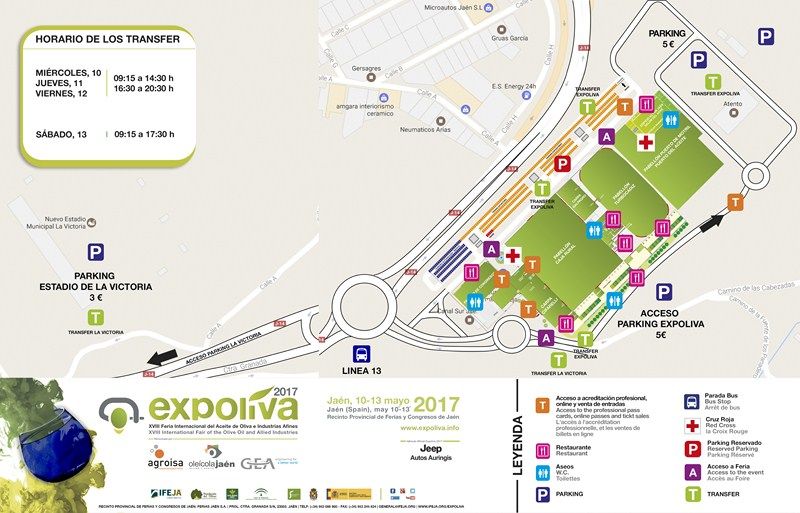 Expoliva habilita cerca de 3.000 plazas de aparcamiento en el recinto de IFEJA para visitantes y profesionales