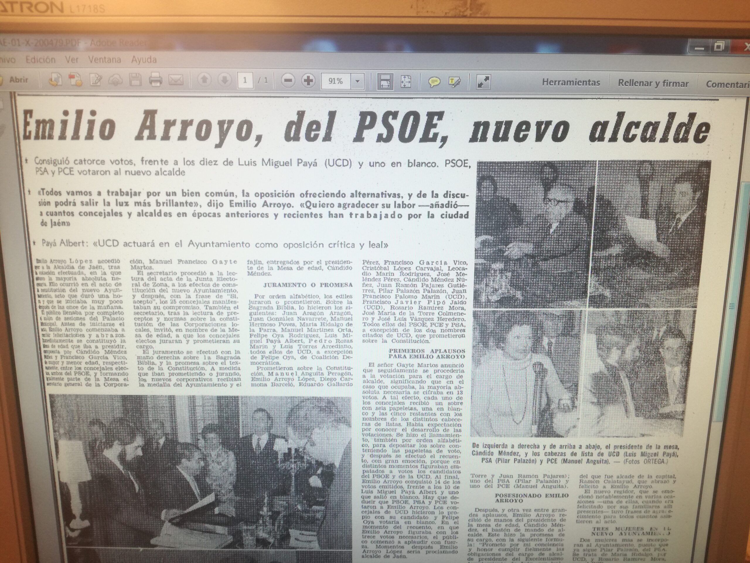 CRÓNICA DEL DÍA: 40 AÑOS DE AYUNTAMIENTOS DEMOCRÁTICOS Y LA ’COSECHA POLÍTICA’ DEL 79