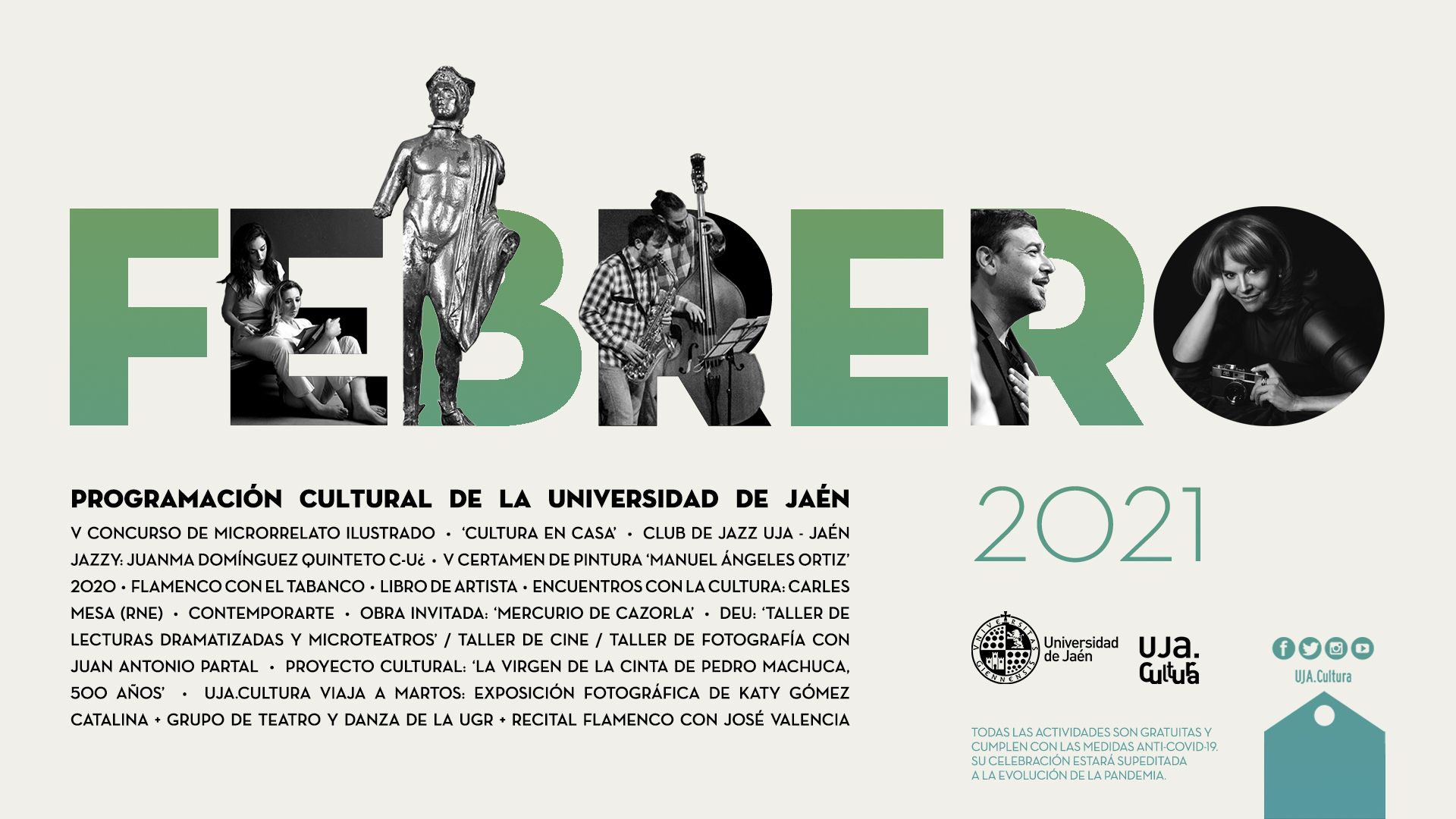 EXPOSICIONES, CONCIERTOS, TALLERES FORMATIVOS Y CONFERENCIAS, EN LA PROGRAMACIÓN CULTURAL DE FEBRERO DE LA UJA