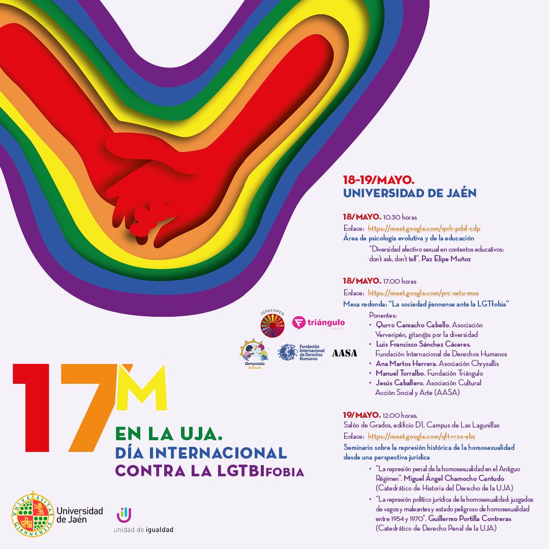 La Universidad de Jaén celebra el Día Internacional contra la LGTBIFobia con varias actividades formativas