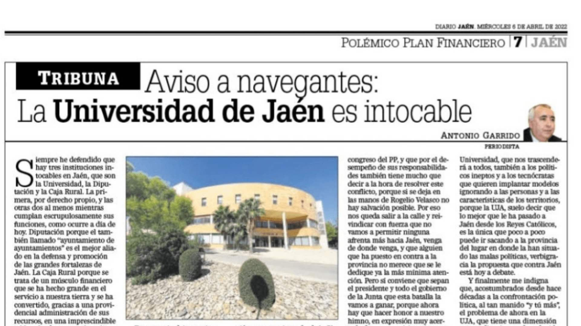 Aviso a navegantes: La Universidad de Jaén es intocable